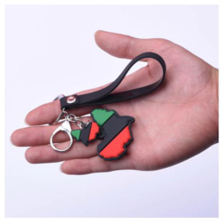 African Colored Africa Map Keychain
